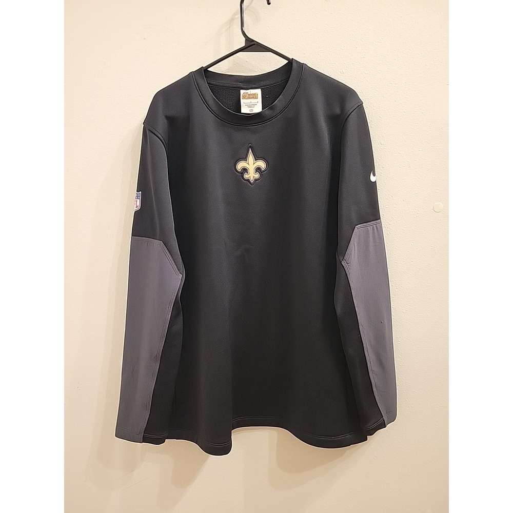 Nike NFL New Orleans Saints Scripted Mens L Sideline Coach Long Sleeve Thermal